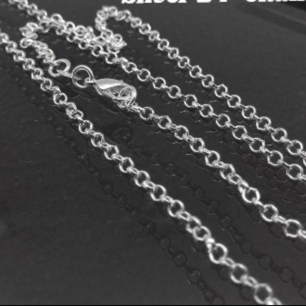 NEW 24" 925 Sterling Silver Circle Rolo Necklace